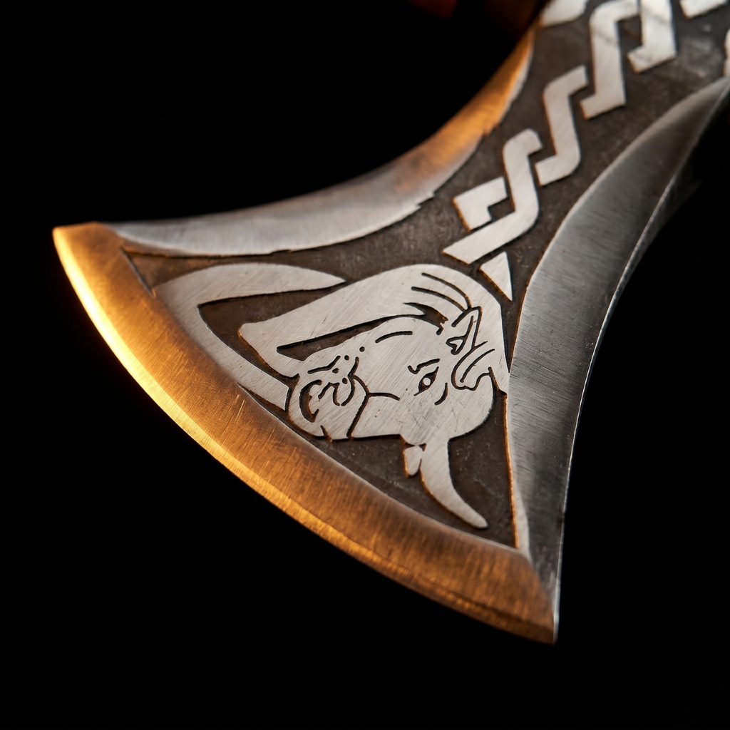 Hand forged carbon steel tomahawk axe with hickory handle blade